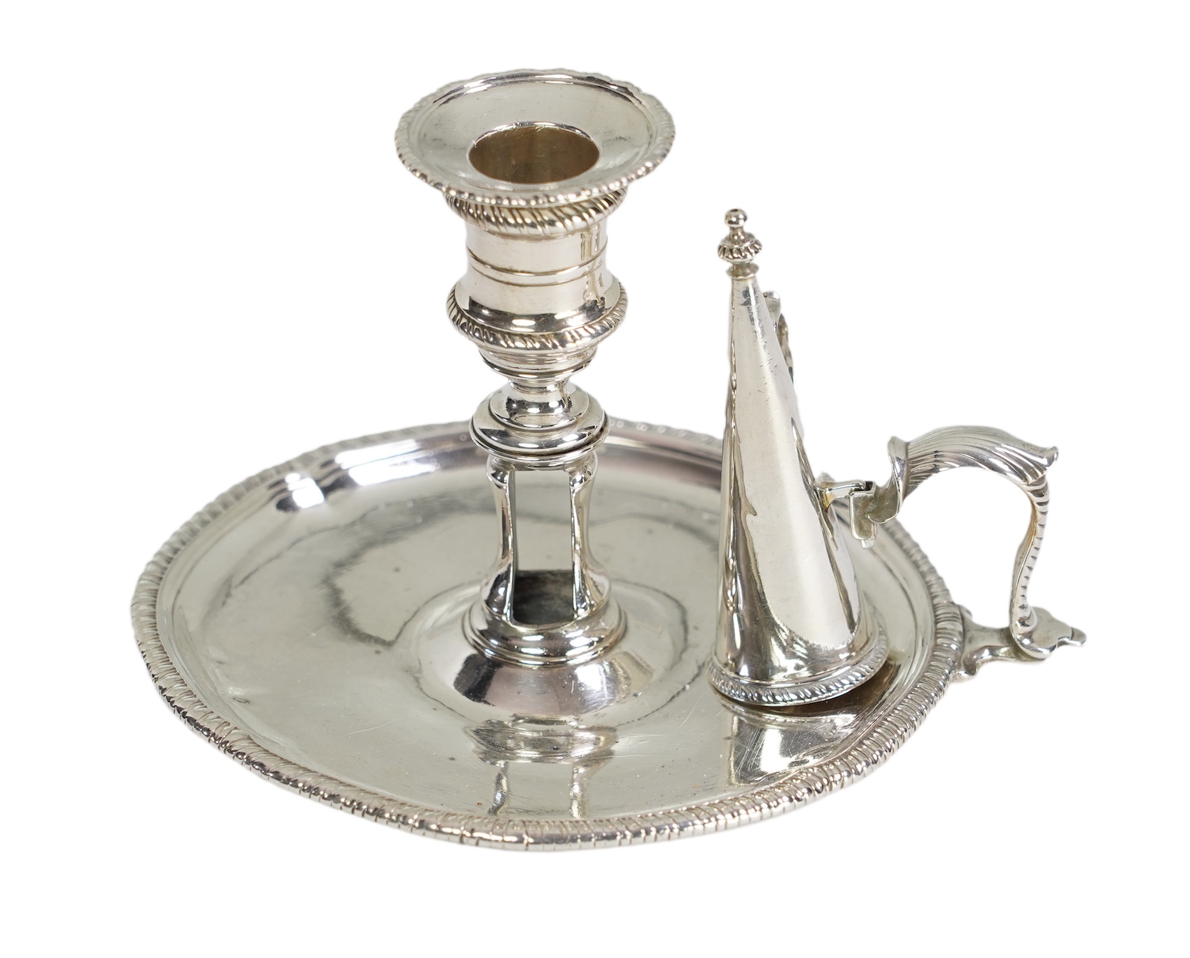 A George III silver chamberstick by Andrew Fogelburg
